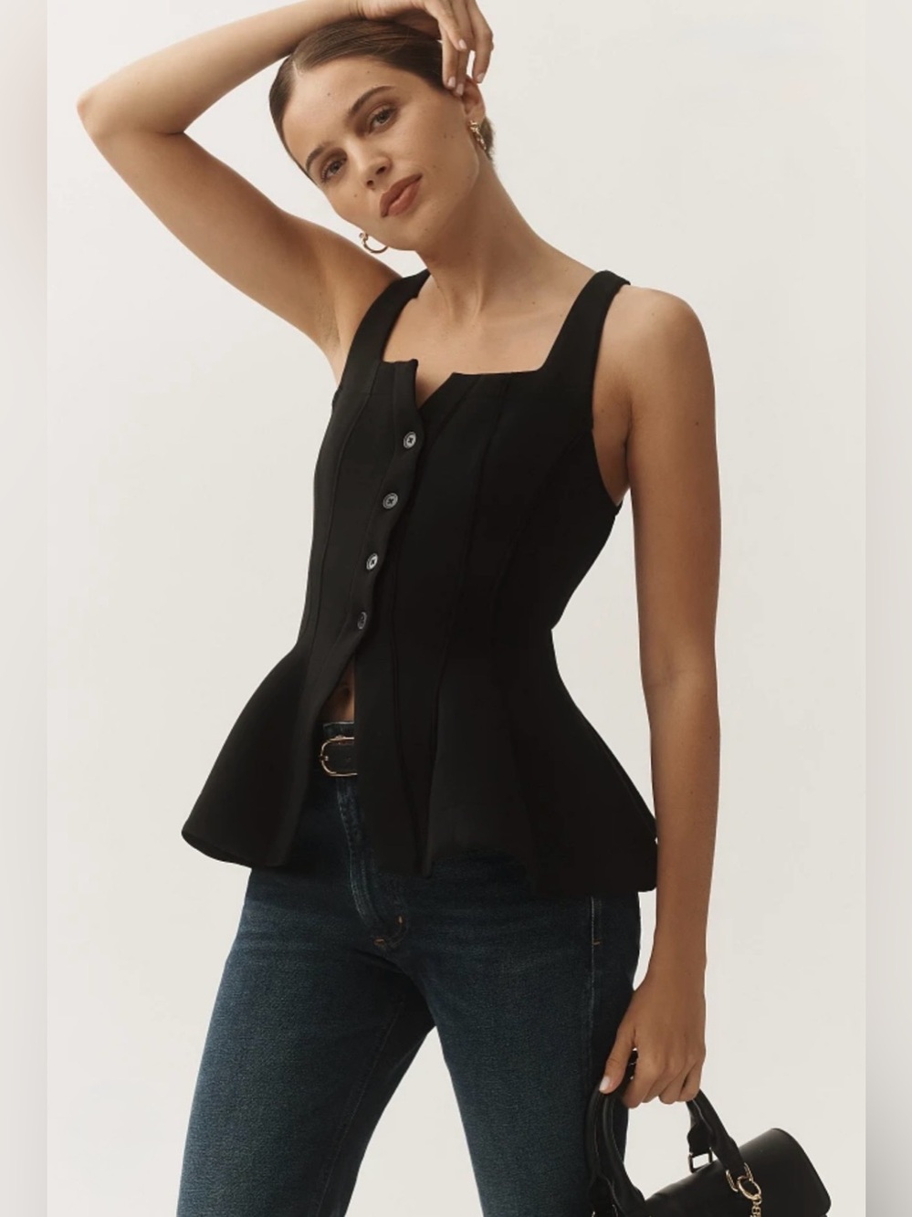 By Anthropologie Seamed Scuba Corset Tank